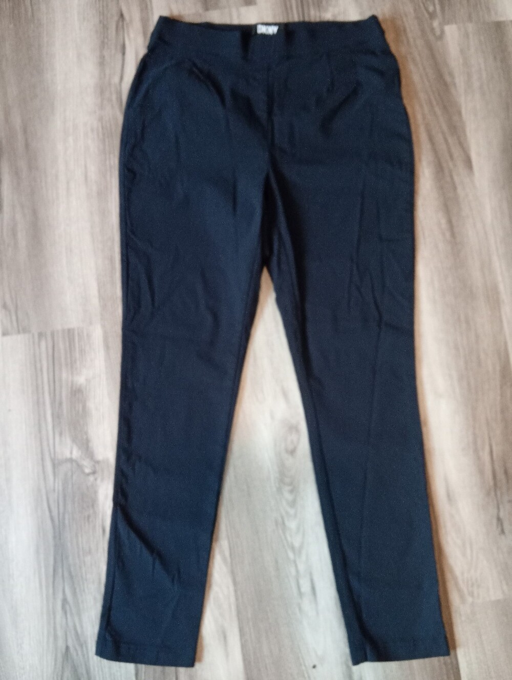 DKNY Straight Leg Rayon, Nylon, Spandex Navy Pants